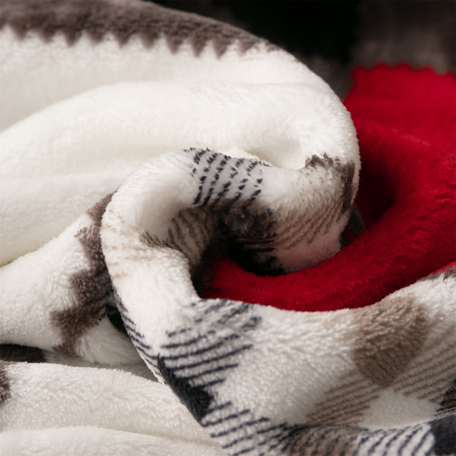 Rustic Red Plaid Patchwork Throw Blanket | Cozy Farmhouse Blanket