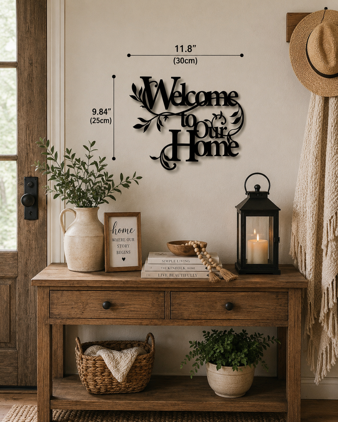 Welcome Home Rustic Metal Wall Sign