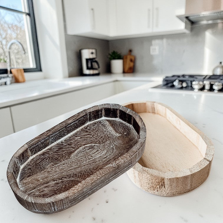 Rustic Wood Trinket Tray | Farmhouse Catchall Dish