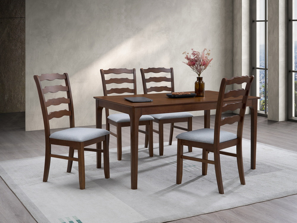 Farmhouse Dining Table Set with Upholstered Chairs – Seats 4–6
