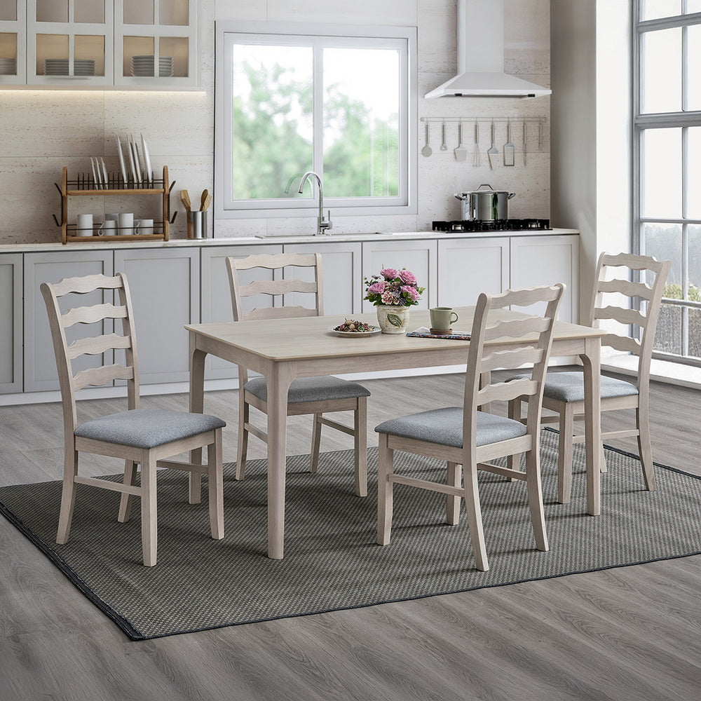 Farmhouse Dining Table Set with Upholstered Chairs – Seats 4–6