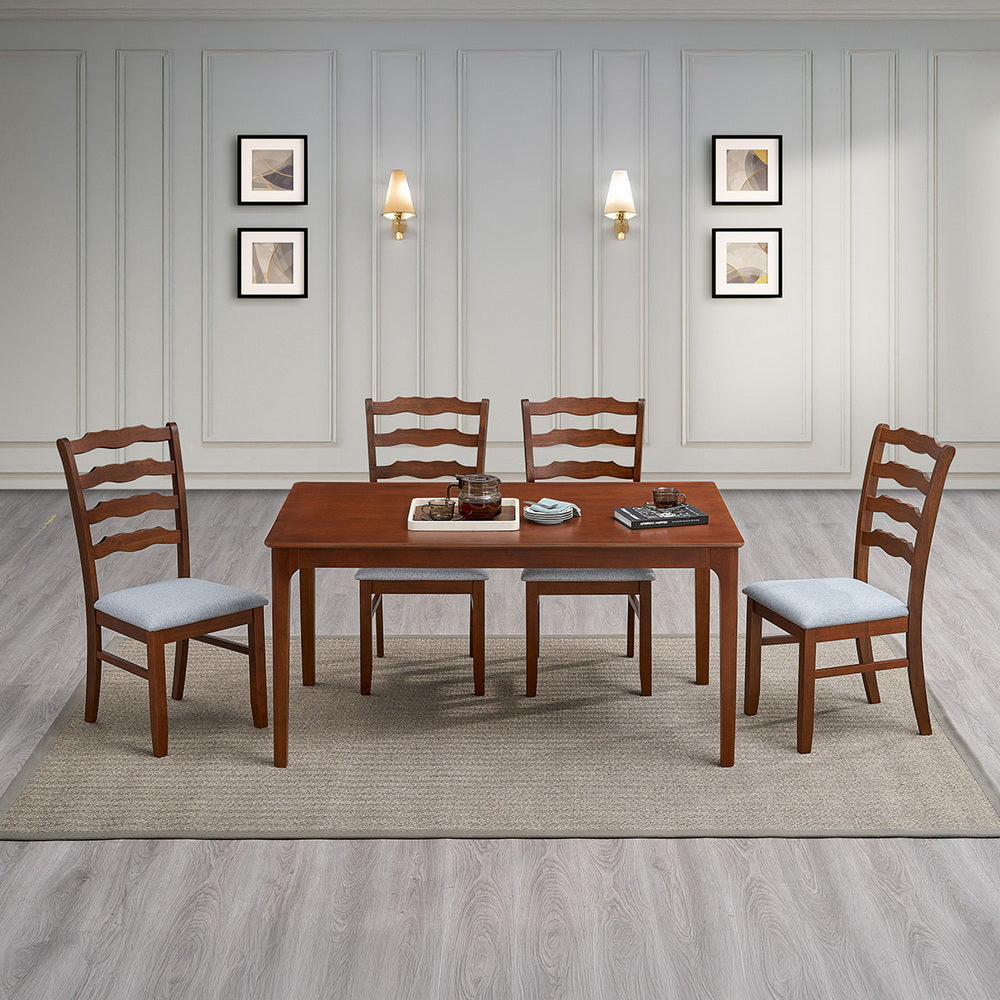 Farmhouse Dining Table Set with Upholstered Chairs – Seats 4–6