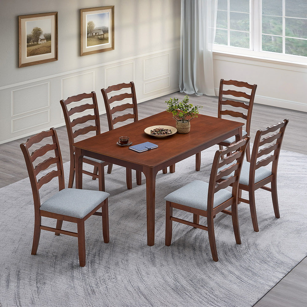 Farmhouse Dining Table Set with Upholstered Chairs – Seats 4–6