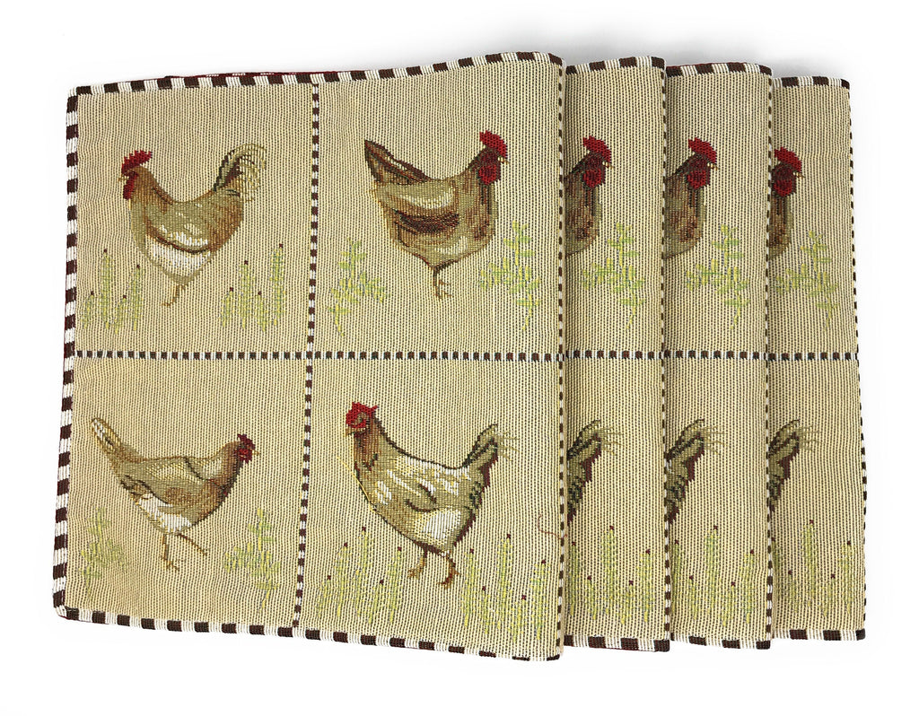 Farmhouse Rooster & Hen Woven Placemats