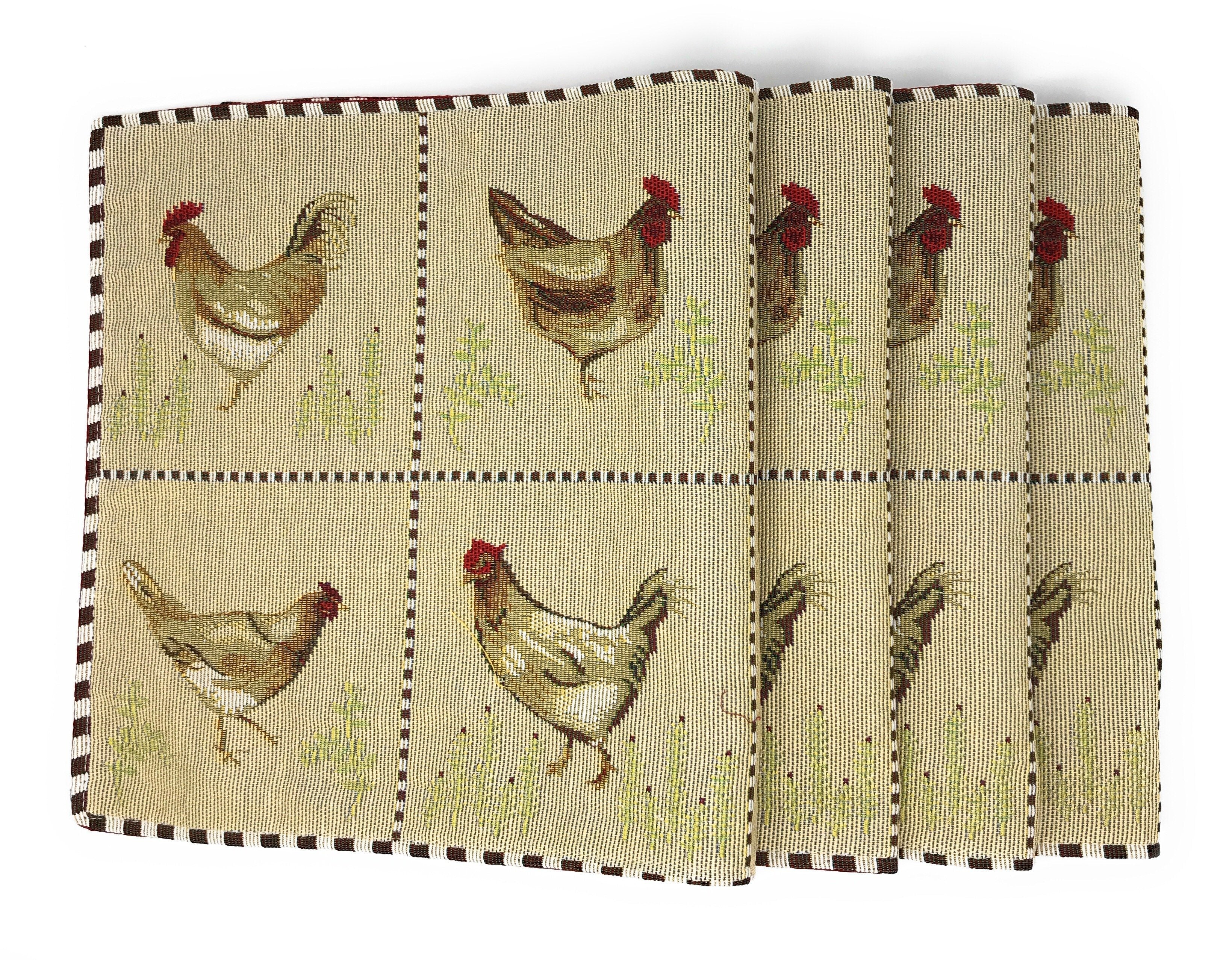 Farmhouse Rooster & Hen Woven Placemats