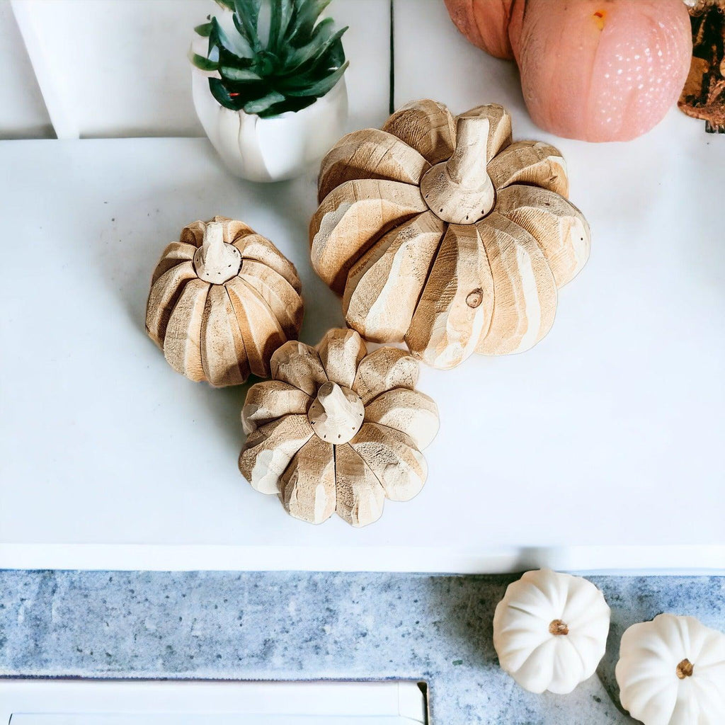 Handcrafted Farmhouse Wooden Pumpkins | Fall Decor