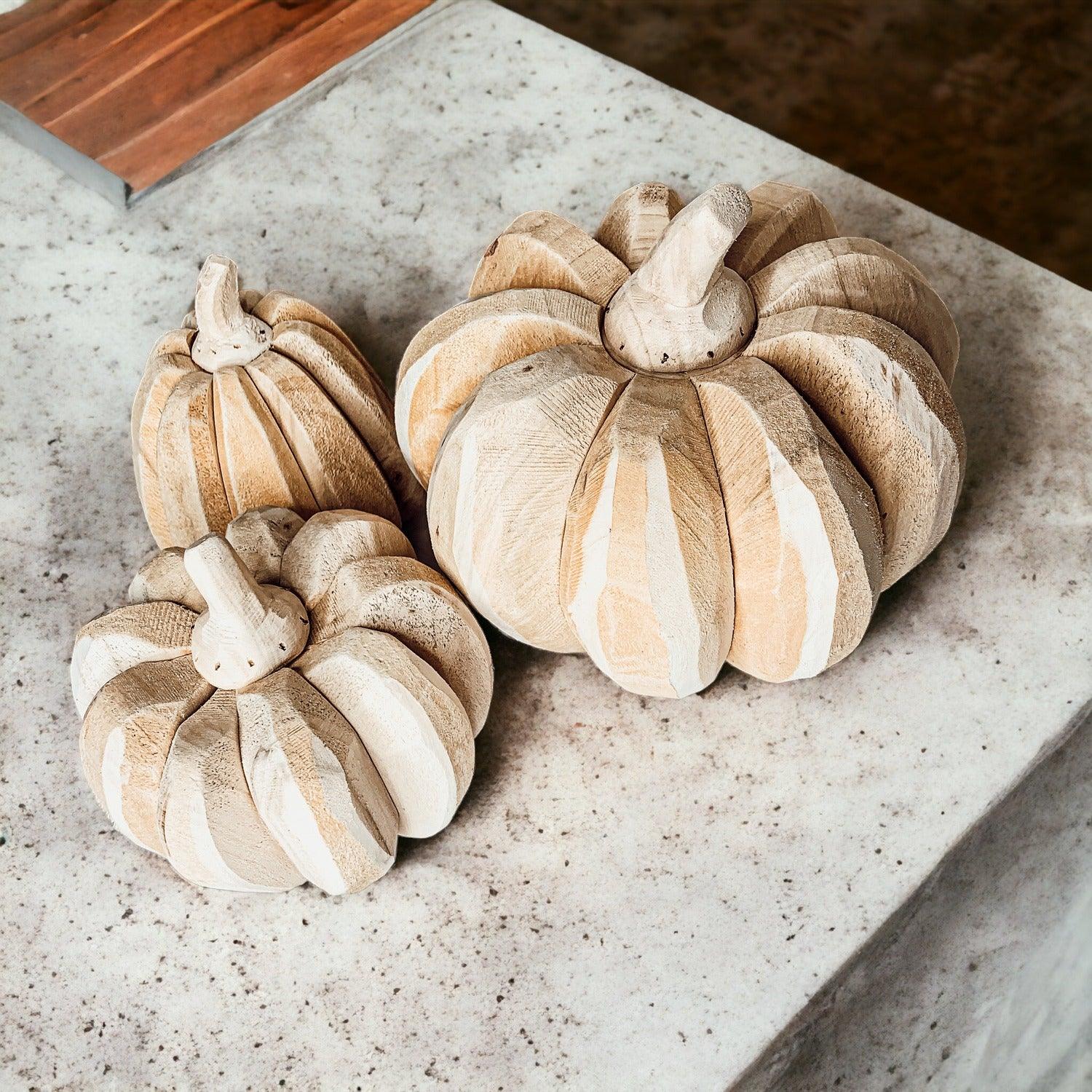 Handcrafted Farmhouse Wooden Pumpkins | Fall Decor