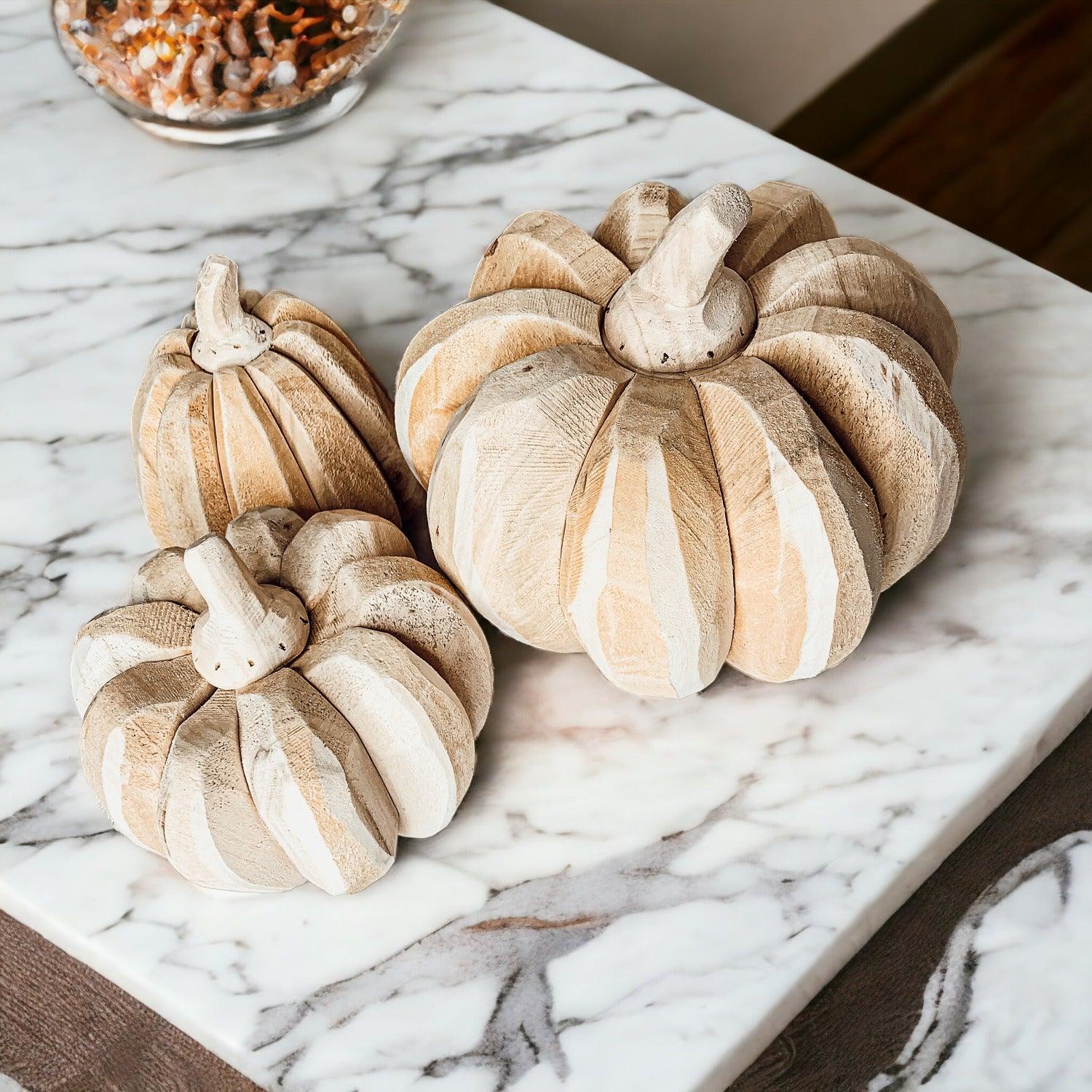 Handcrafted Farmhouse Wooden Pumpkins | Fall Decor