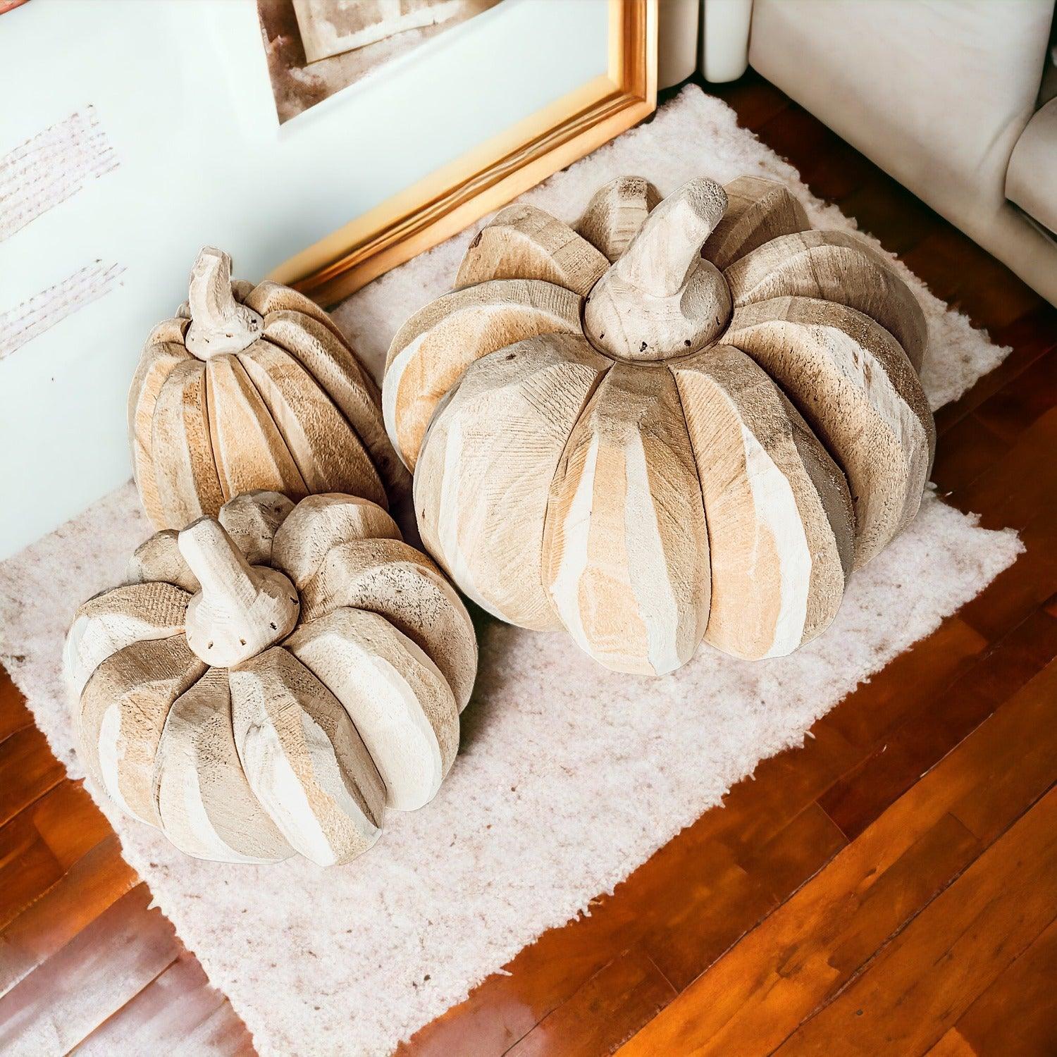 Handcrafted Farmhouse Wooden Pumpkins | Fall Decor