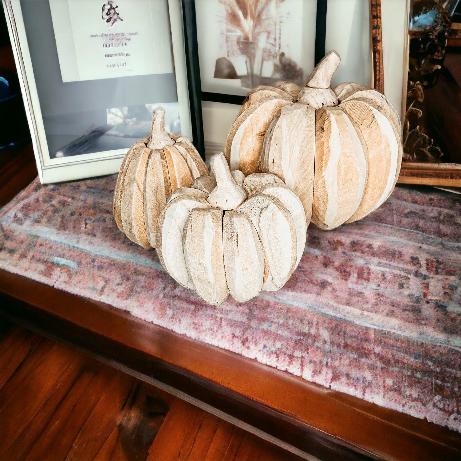 Handcrafted Farmhouse Wooden Pumpkins | Fall Decor