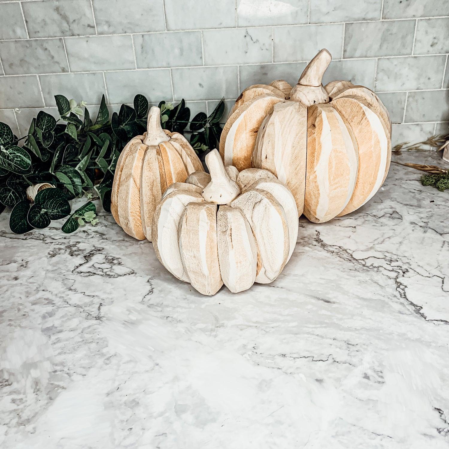 Handcrafted Farmhouse Wooden Pumpkins | Fall Decor