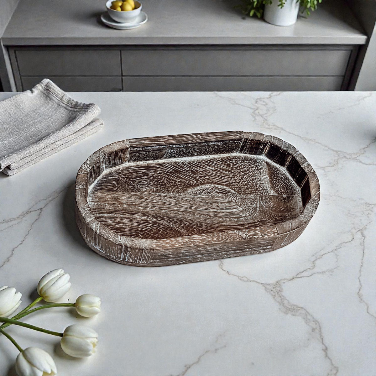 Rustic Wood Trinket Tray | Farmhouse Catchall Dish