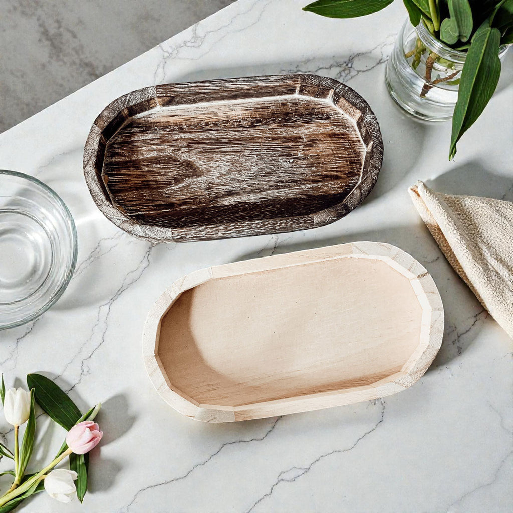 Rustic Wood Trinket Tray | Farmhouse Catchall Dish