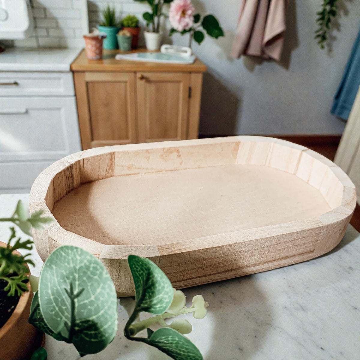 Rustic Wood Trinket Tray | Farmhouse Catchall Dish