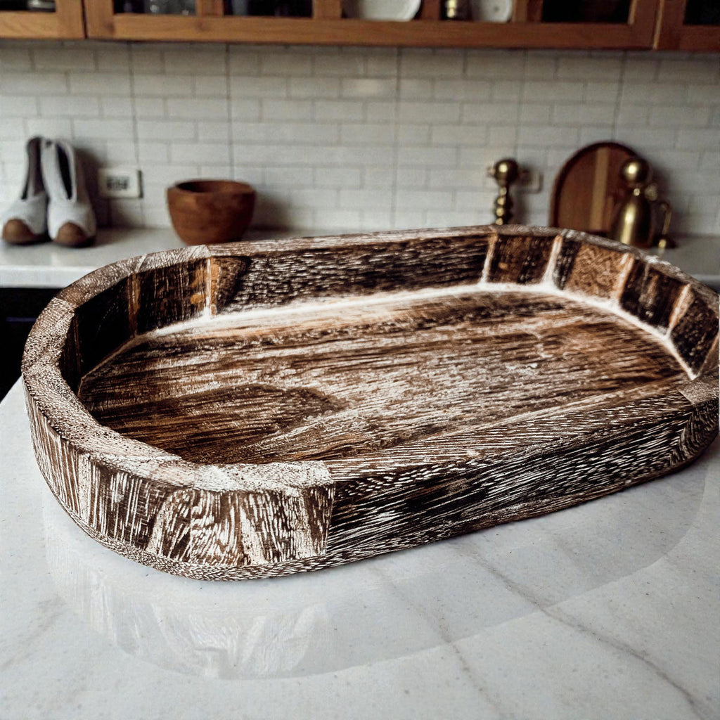 Rustic Wood Trinket Tray | Farmhouse Catchall Dish