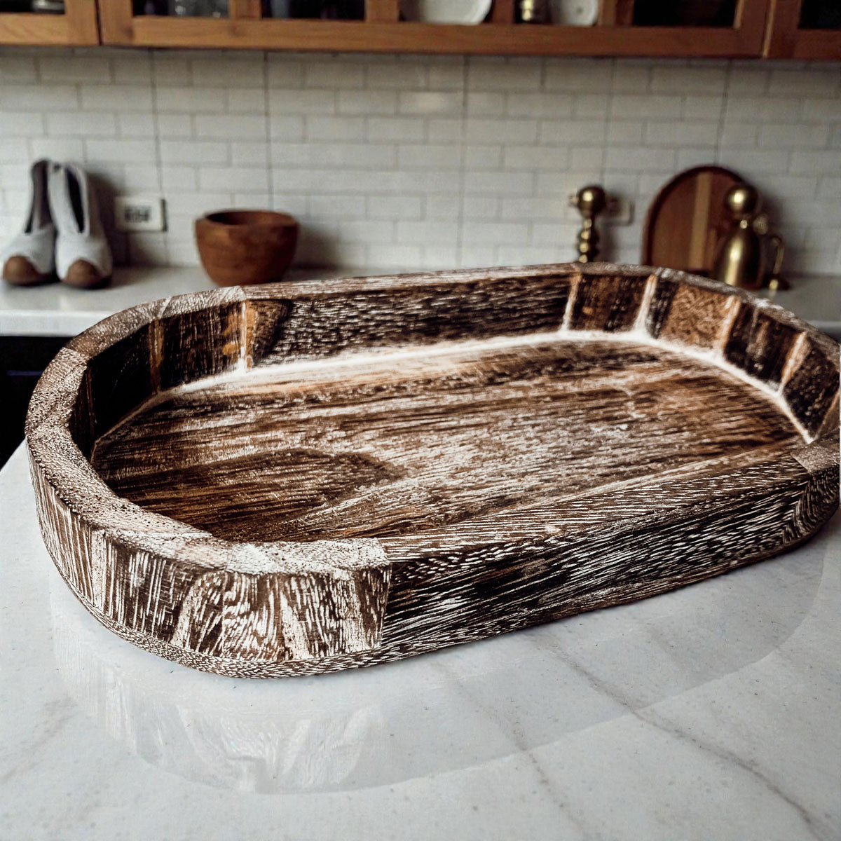 Rustic Wood Trinket Tray | Farmhouse Catchall Dish
