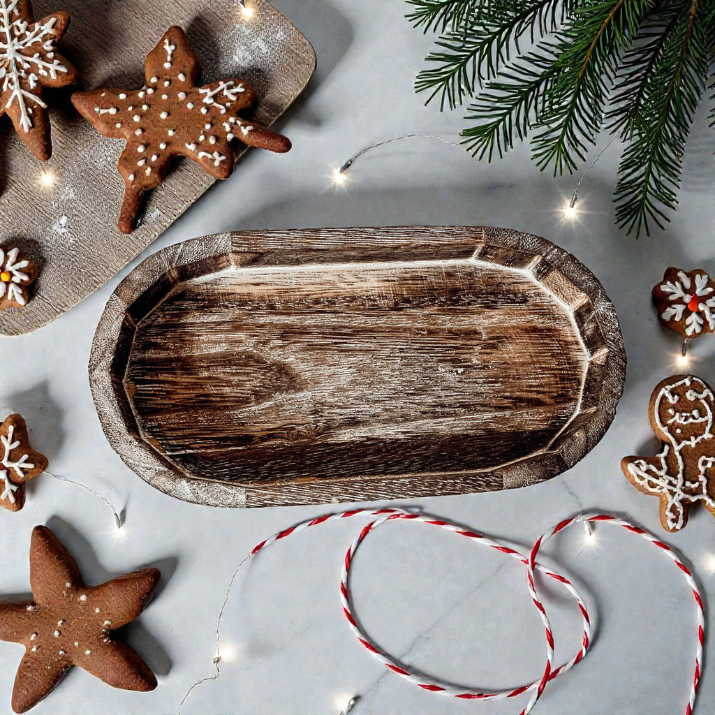 Rustic Wood Trinket Tray | Farmhouse Catchall Dish