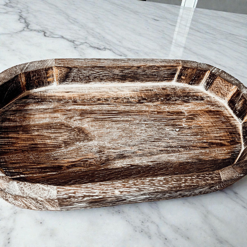 Rustic Wood Trinket Tray | Farmhouse Catchall Dish