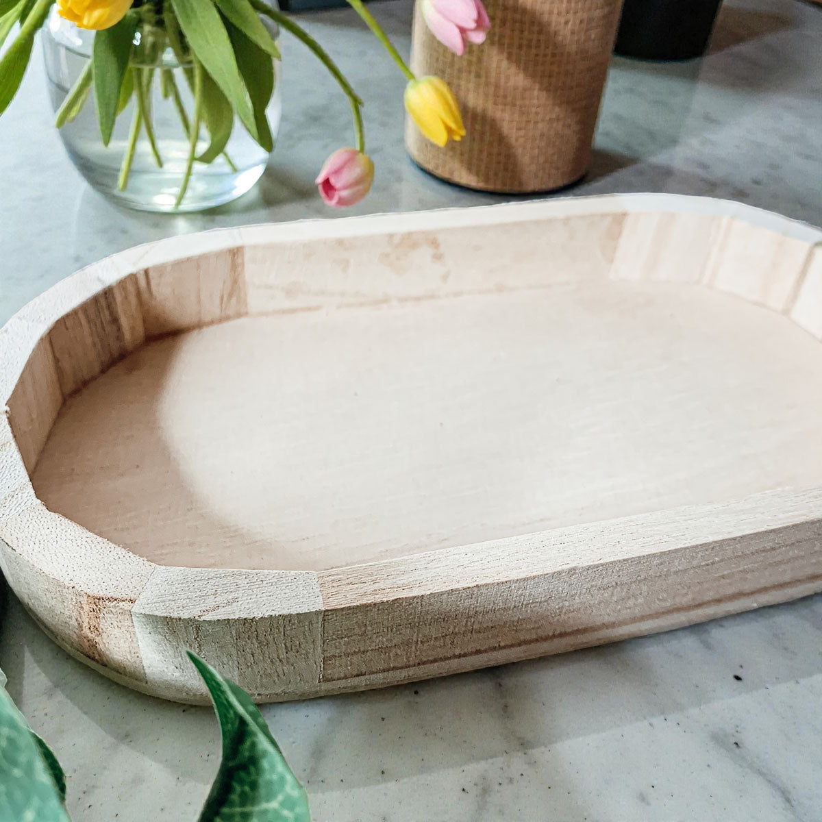 Rustic Wood Trinket Tray | Farmhouse Catchall Dish