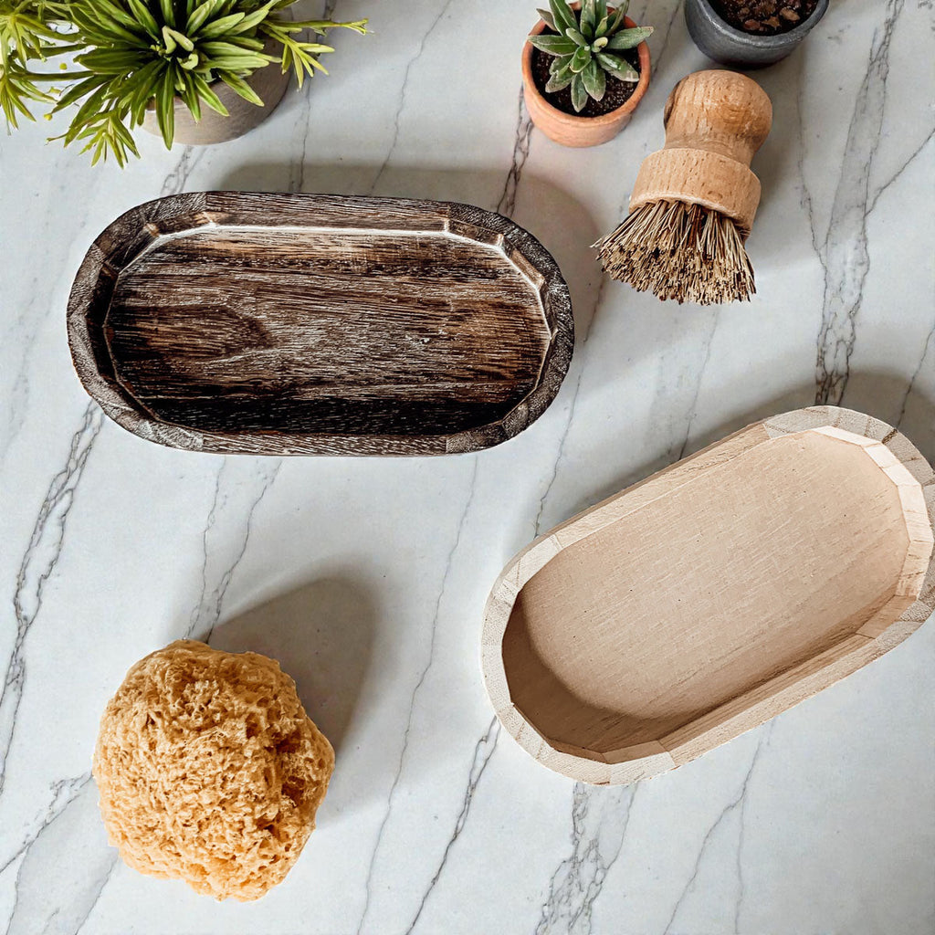 Rustic Wood Trinket Tray | Farmhouse Catchall Dish