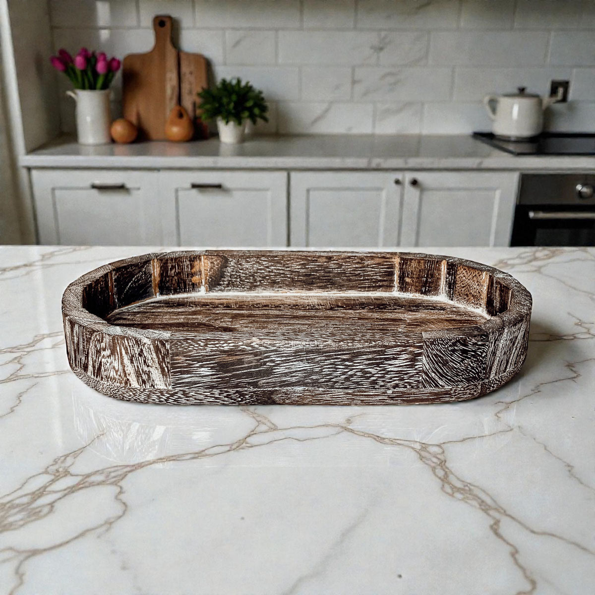 Rustic Wood Trinket Tray | Farmhouse Catchall Dish