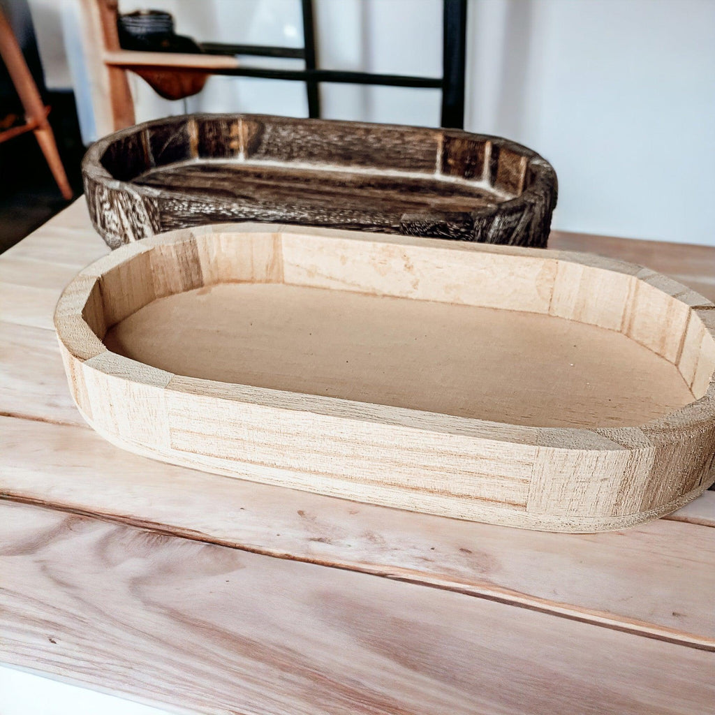 Rustic Wood Trinket Tray | Farmhouse Catchall Dish