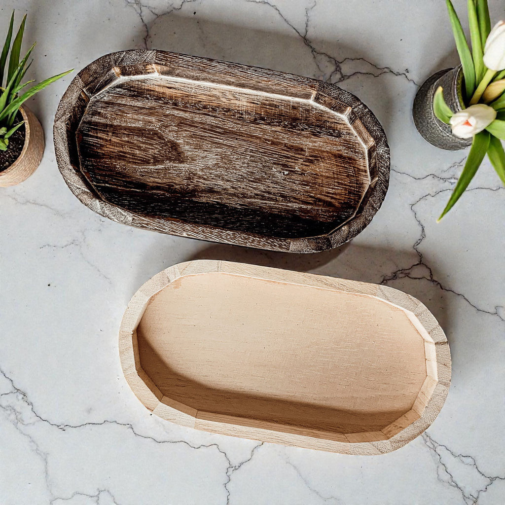 Rustic Wood Trinket Tray | Farmhouse Catchall Dish
