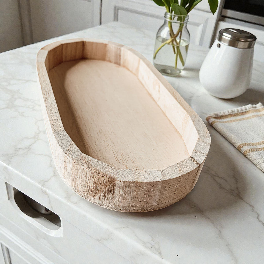 Rustic Wood Trinket Tray | Farmhouse Catchall Dish