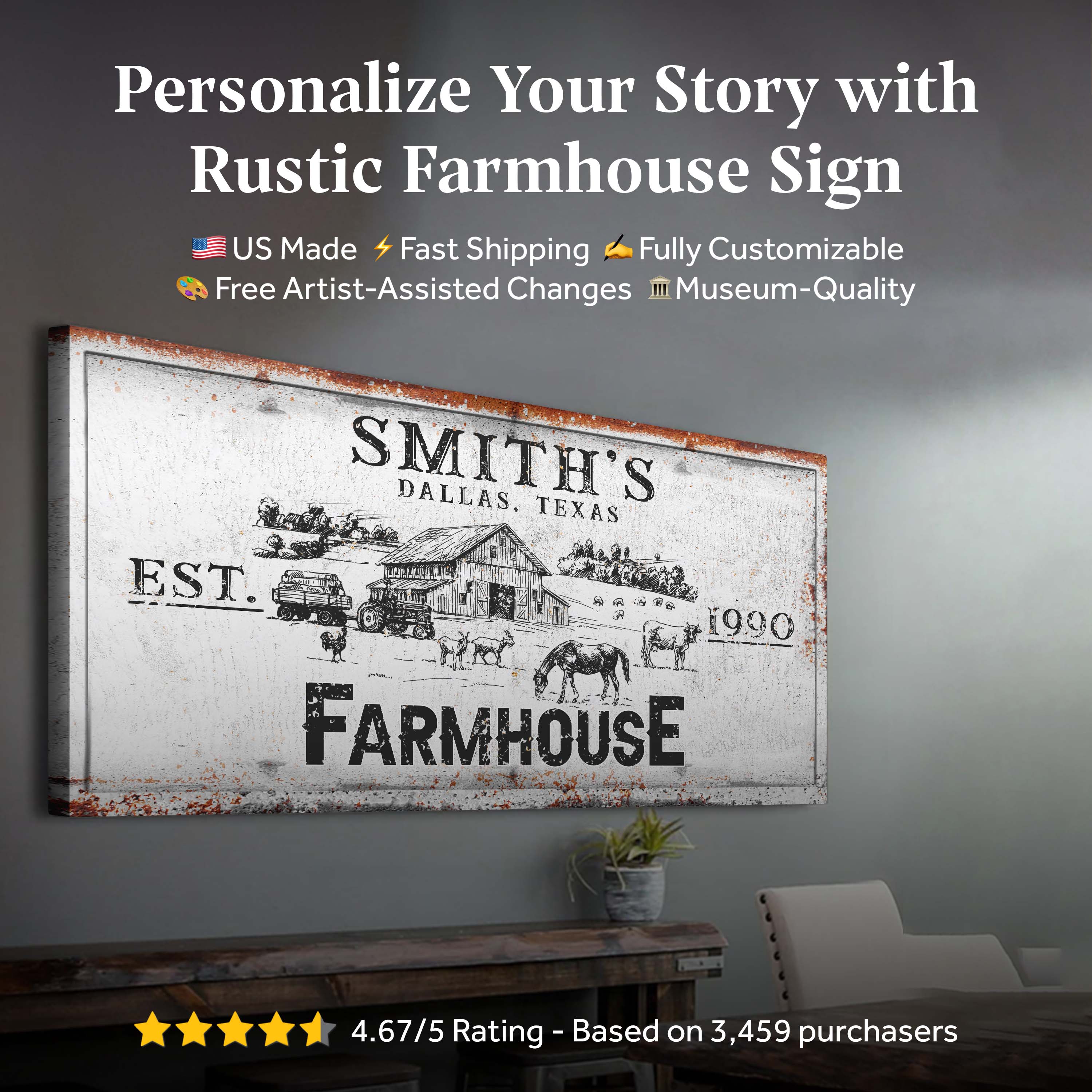 Rustic Farmhouse Personalized Sig