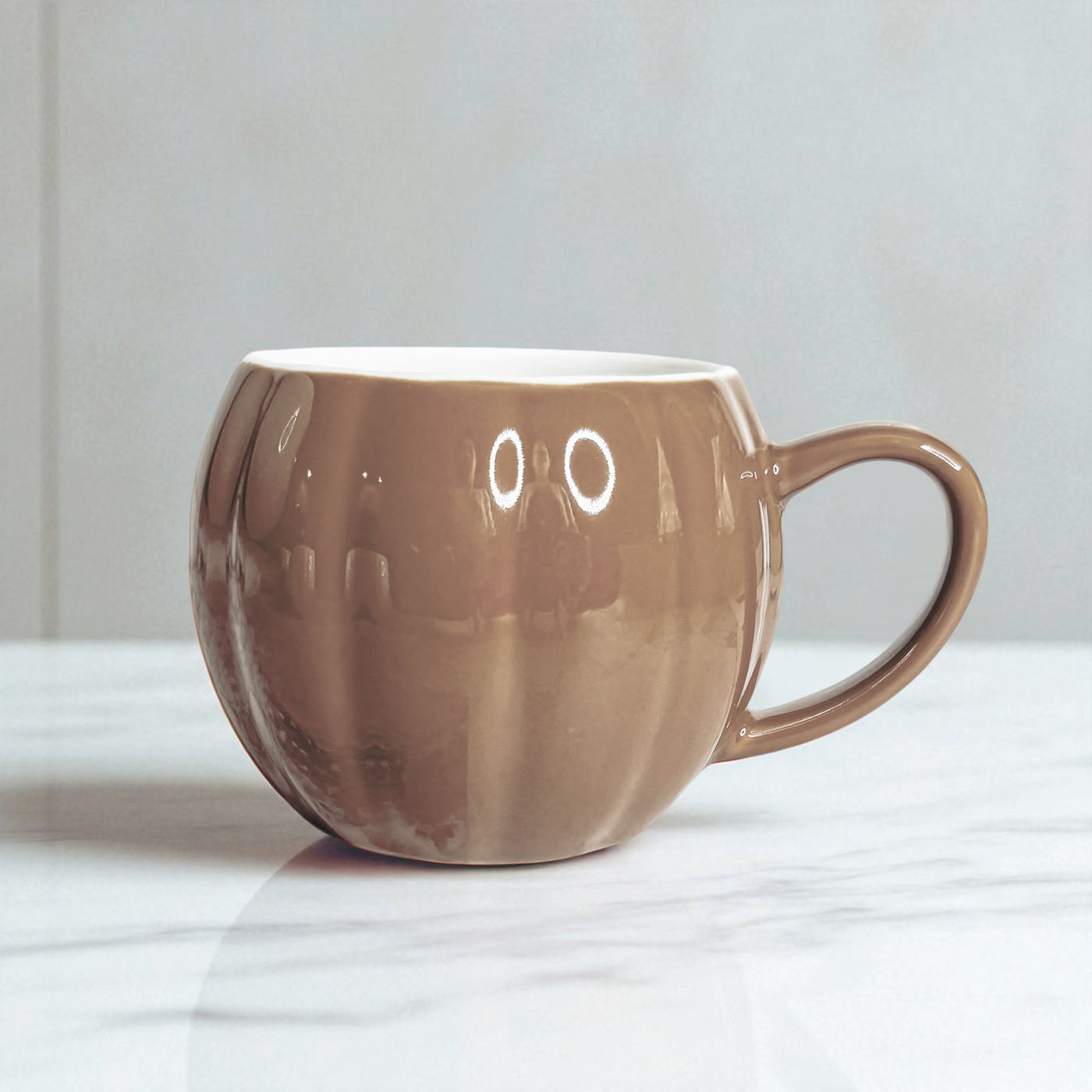 Brown Pumpkin Shaped Ceramic Mug | Cozy Fall Coffee Cup