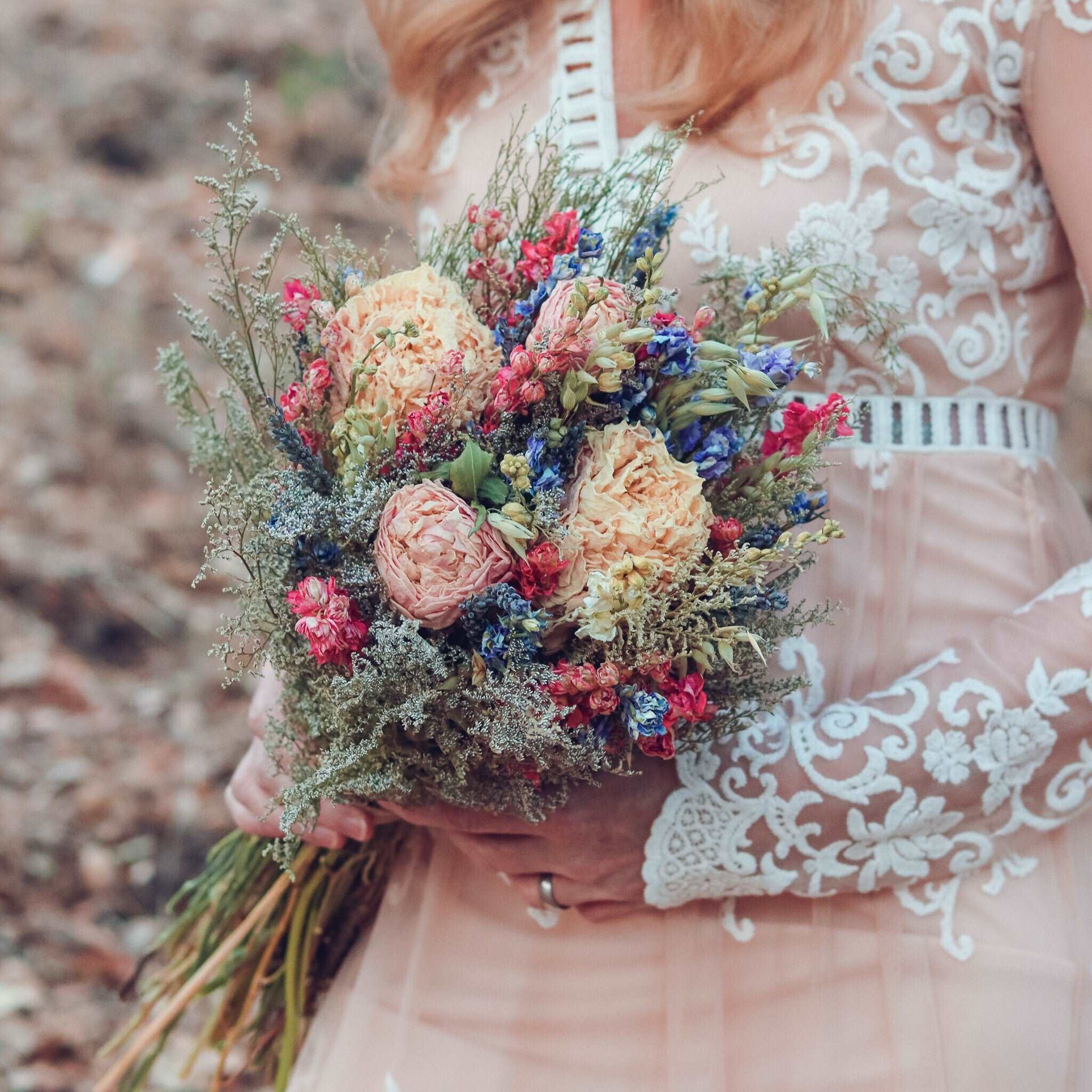 Dried Flower Bouquet | Peony, Lavender & Larkspur