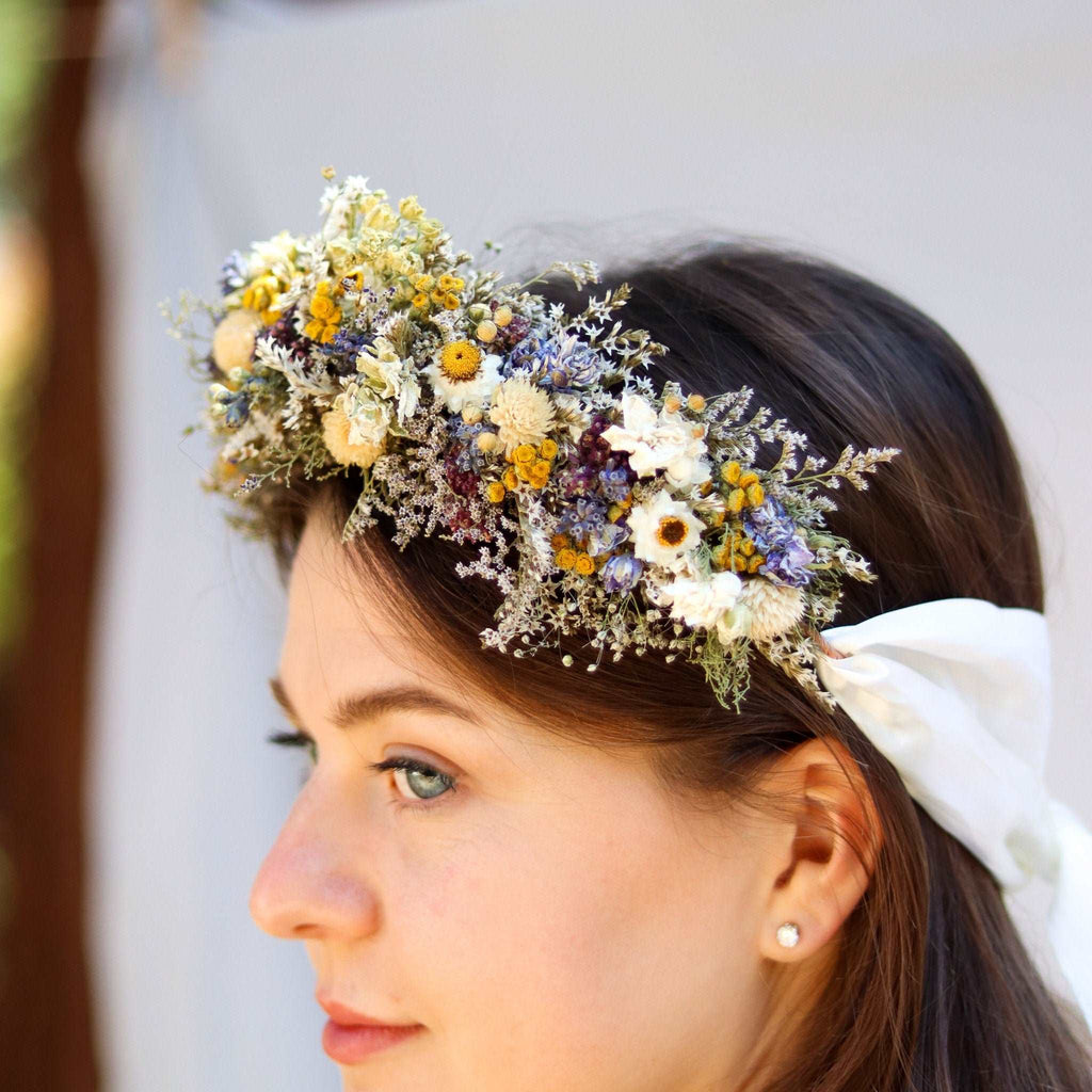Dried Sunflower Bouquet | Eucalyptus, Daisies & Yarrow