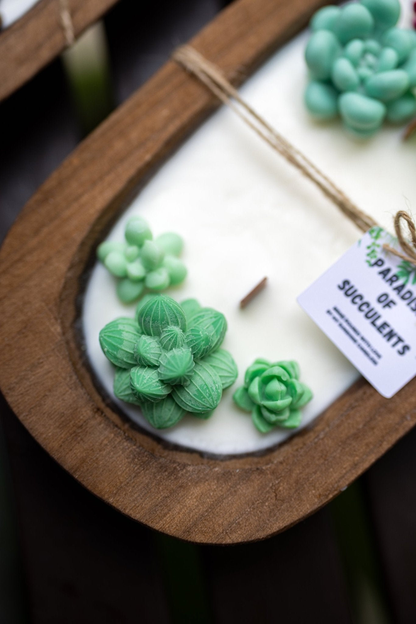 Succulent Dough Bowl Candle – Rustic Farmhouse Soy Candle