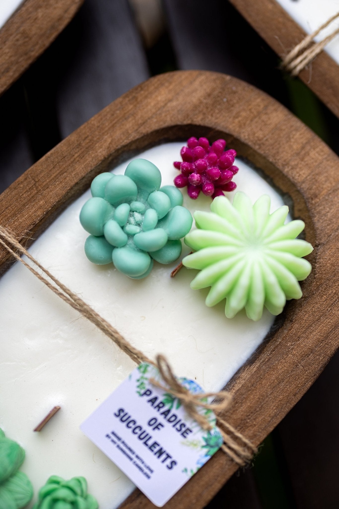 Succulent Dough Bowl Candle – Rustic Farmhouse Soy Candle