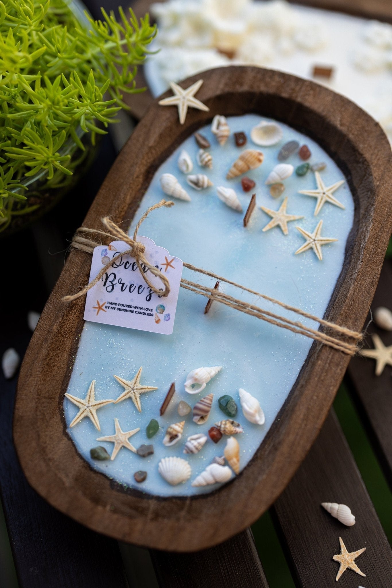 Coastal Seashell Dough Bowl Soy Candle