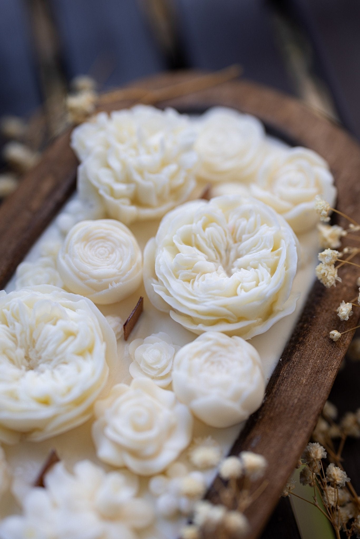 White Floral Dough Bowl Candle | Hand-Poured Soy Candle