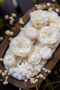 White Floral Dough Bowl Candle | Hand-Poured Soy Candle
