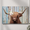 Highland Cow Rustic Canvas Wall Art