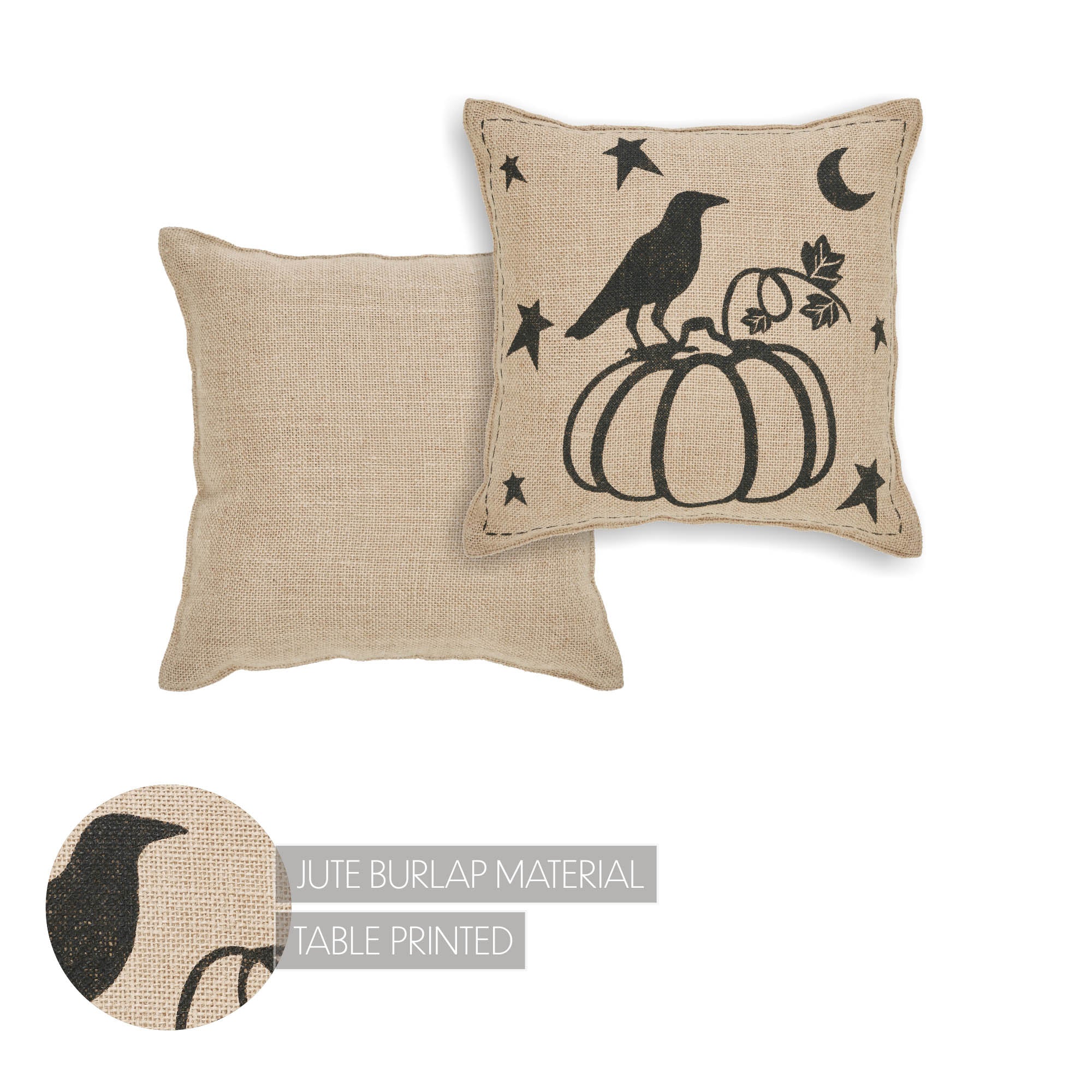 Midnight Harvest Raven & Pumpkin Gothic Fall Throw Pillow | Gothic Fall Decor