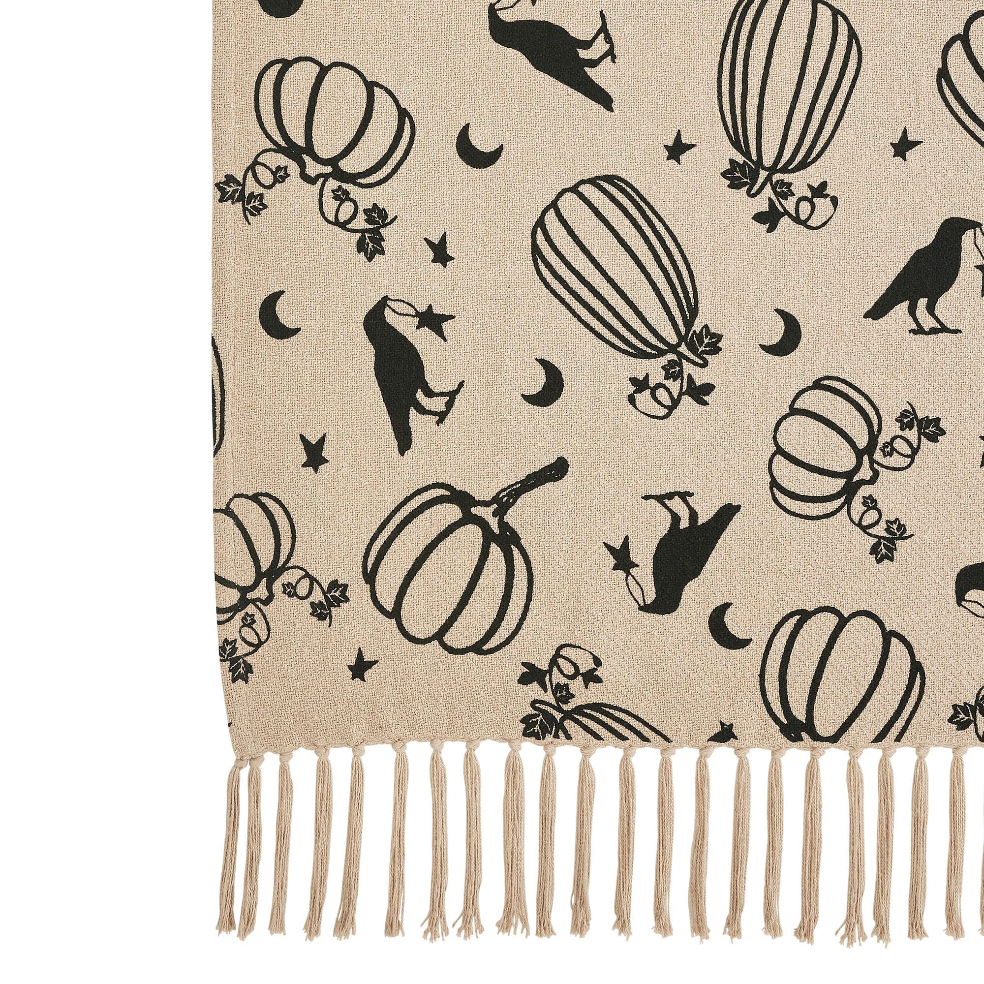 Midnight Harvest Pumpkin & Raven Woven Throw Blanket