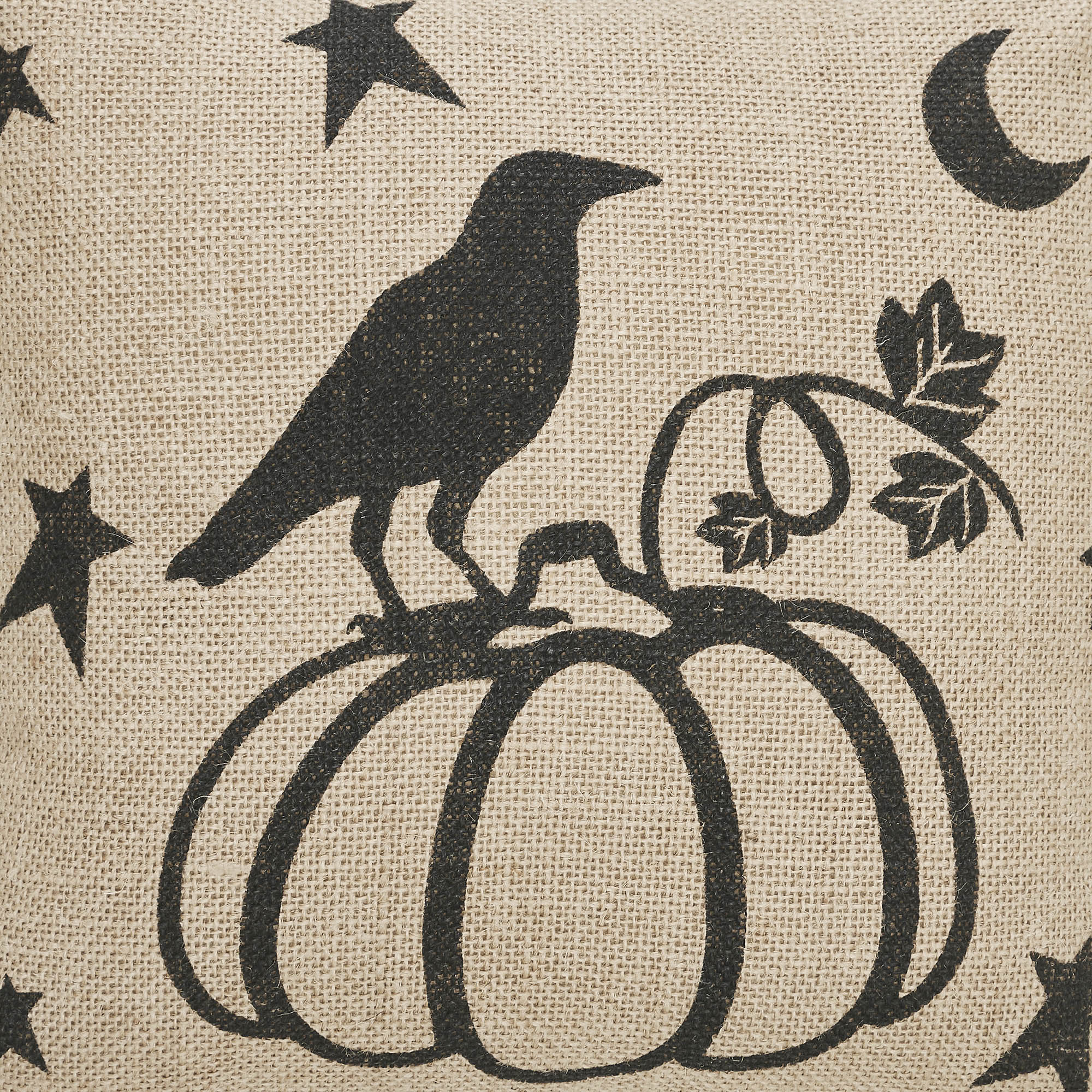 Midnight Harvest Raven & Pumpkin Gothic Fall Throw Pillow | Gothic Fall Decor