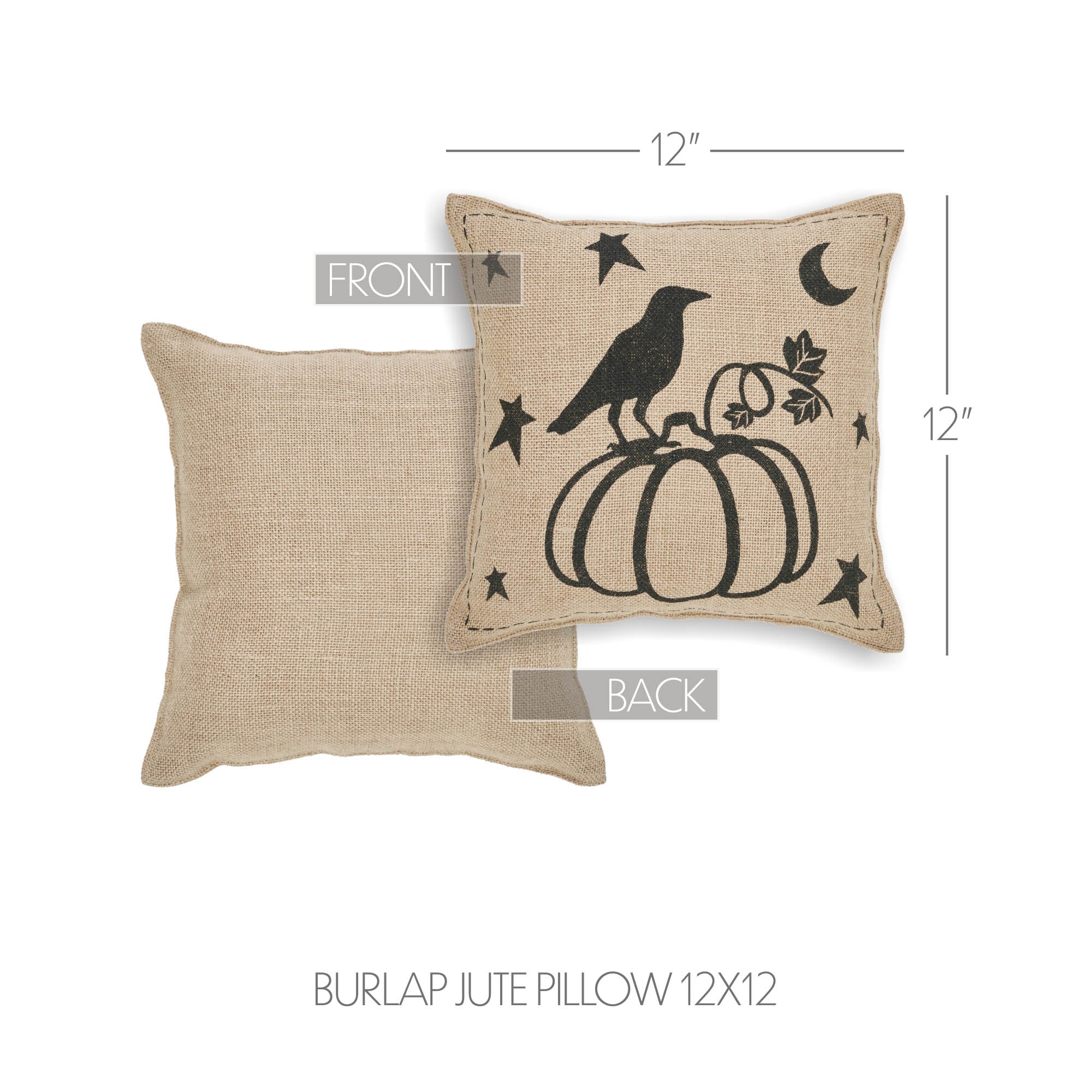 Midnight Harvest Raven & Pumpkin Gothic Fall Throw Pillow | Gothic Fall Decor