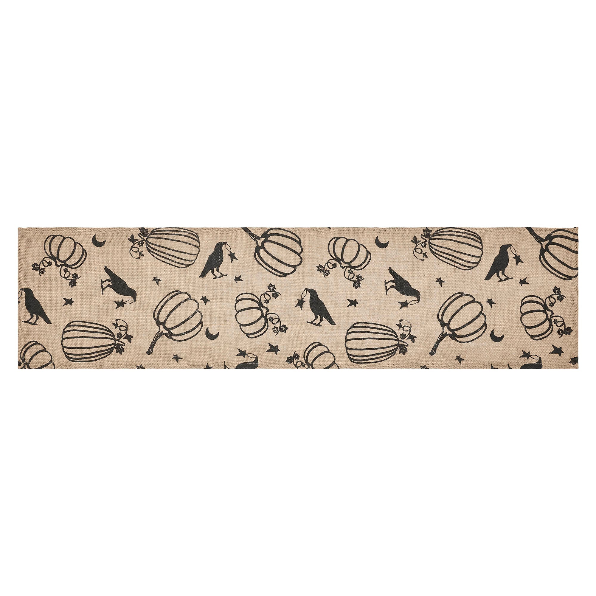 Midnight Harvest Pumpkin & Raven Table Runner