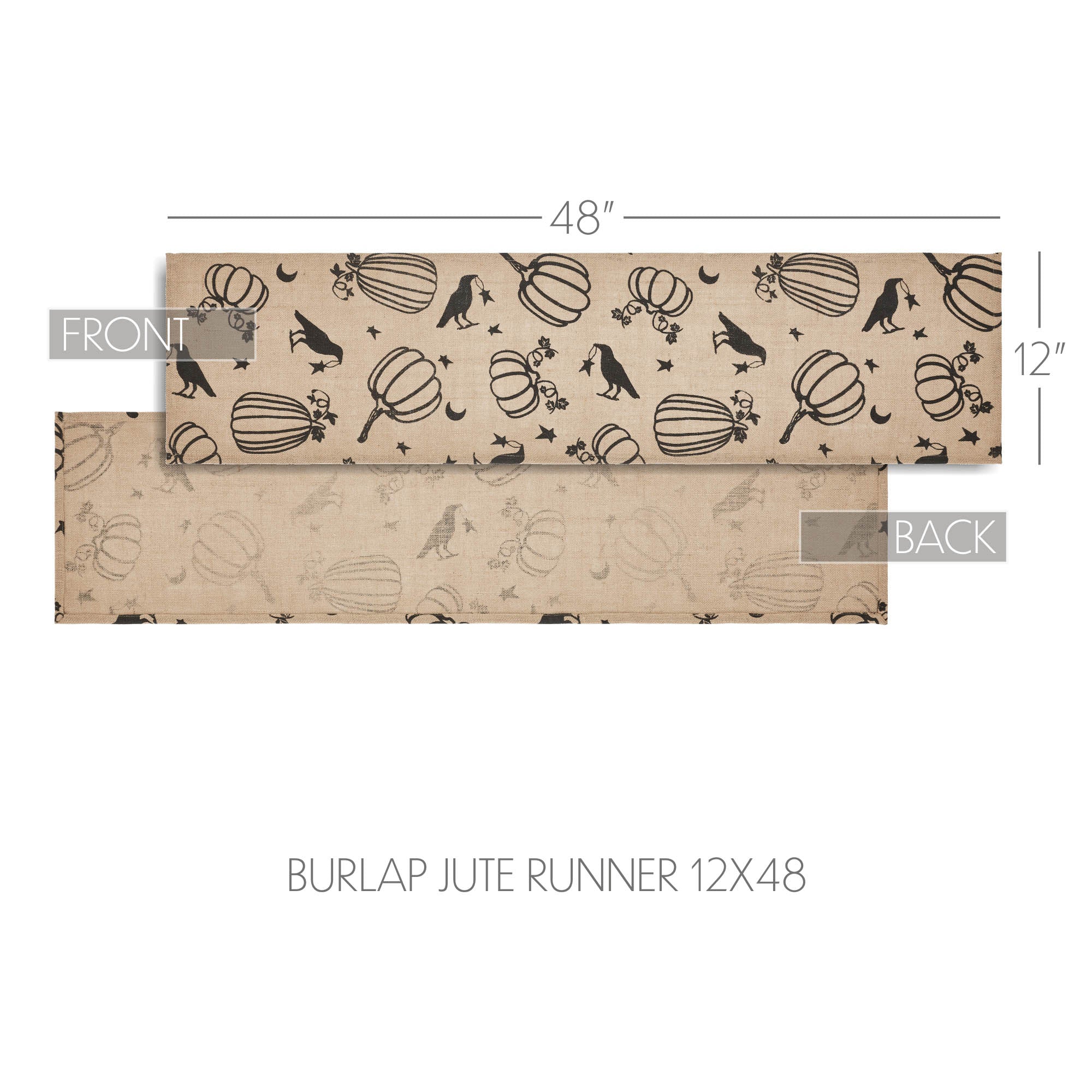 Midnight Harvest Pumpkin & Raven Table Runner