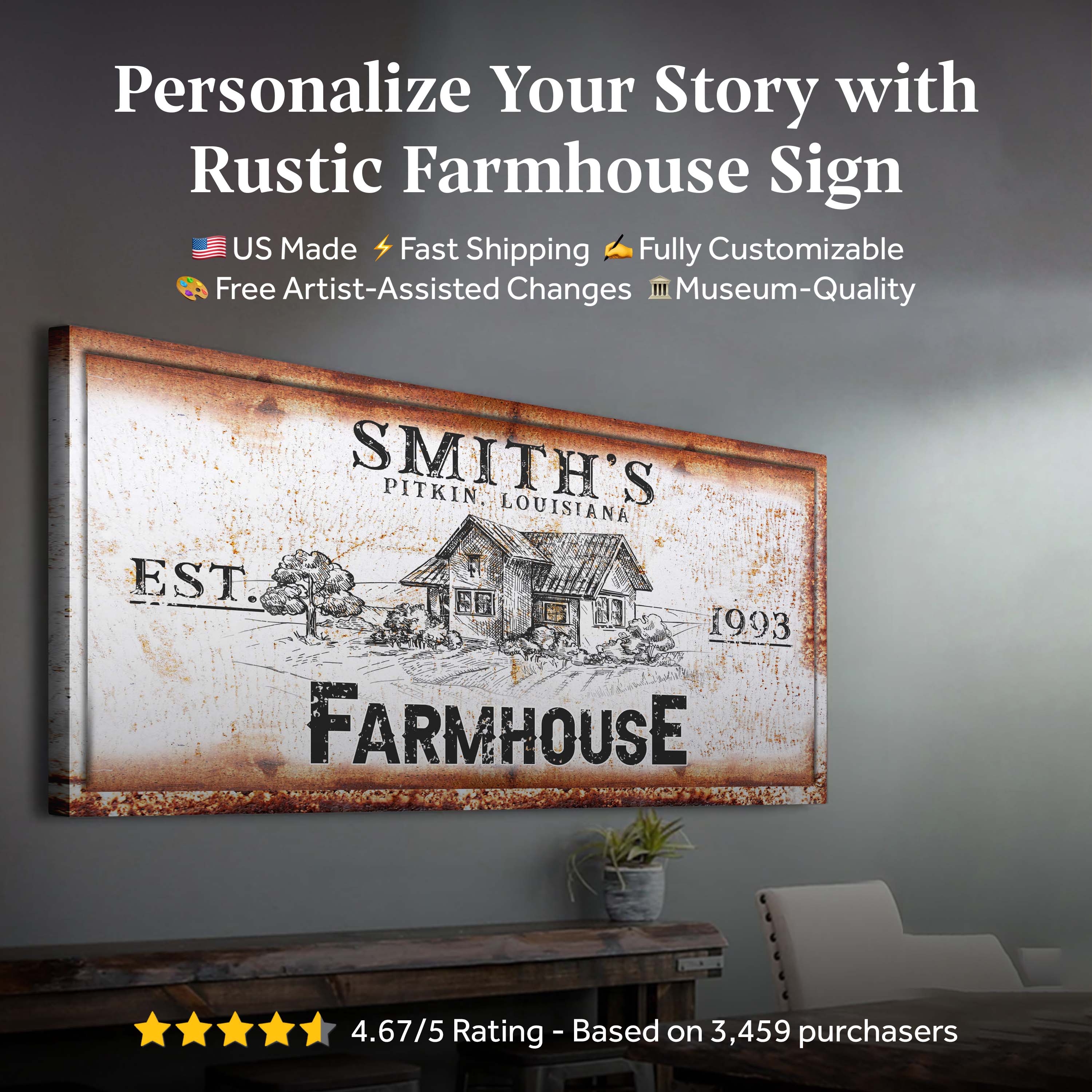 Rustic Farmhouse Personalized Sig